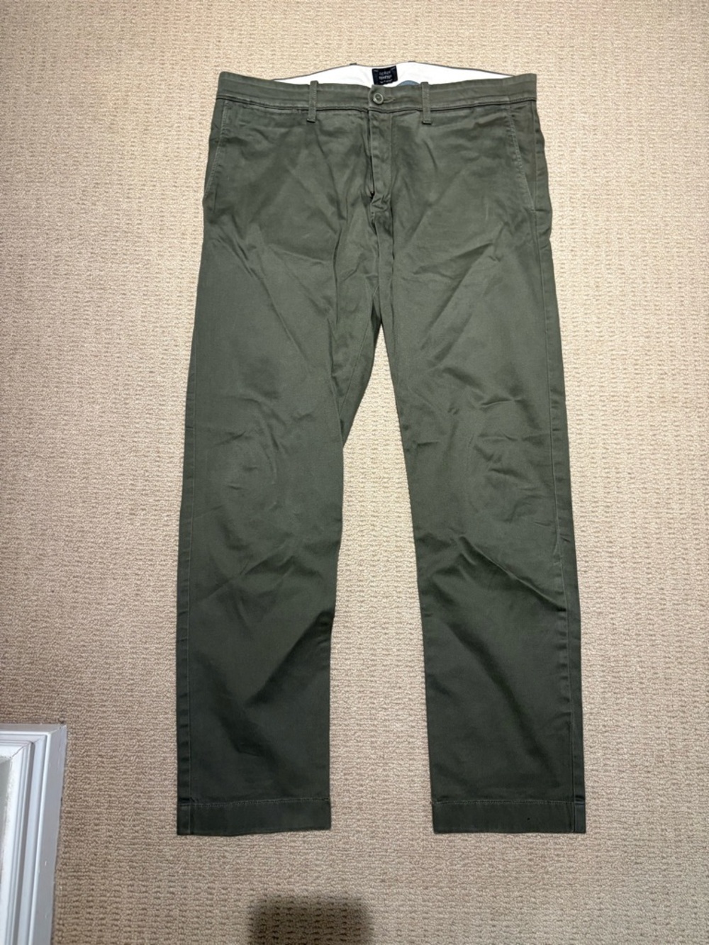 J. Crew Olive Green Straight-Leg Chinos